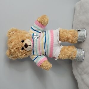 BUILD A BEAR BAB teddy with silver shoes & clothes Girls Plush Bear